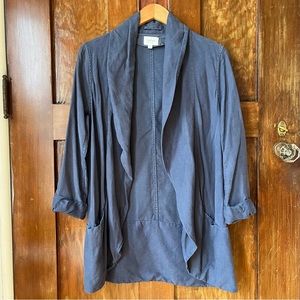 Wilfred Blue Linen Blend Chevalier Jacket Size Medium